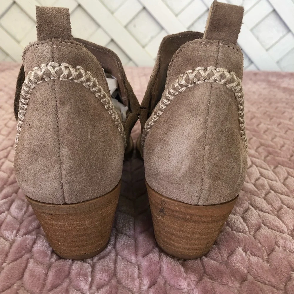 Sole Society Boho Western Ankle Booties Suede Leather 6.5